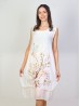 Layered Solid Shift Dress With Cherry Blossom Print